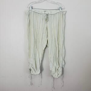 Victorias Secret Green Striped Cropped Pants Women’s Size L